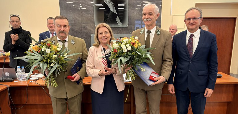 Bogusław Piątek i Jerzy Osiak - Zasłużeni dla Powiatu Węgrowskiego