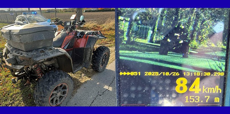 Zbyt szybka jazda quadem zakończyła się mandatem - 12455