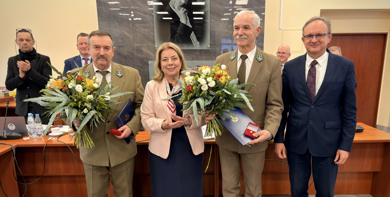 Bogusław Piątek i Jerzy Osiak - Zasłużeni dla Powiatu Węgrowskiego